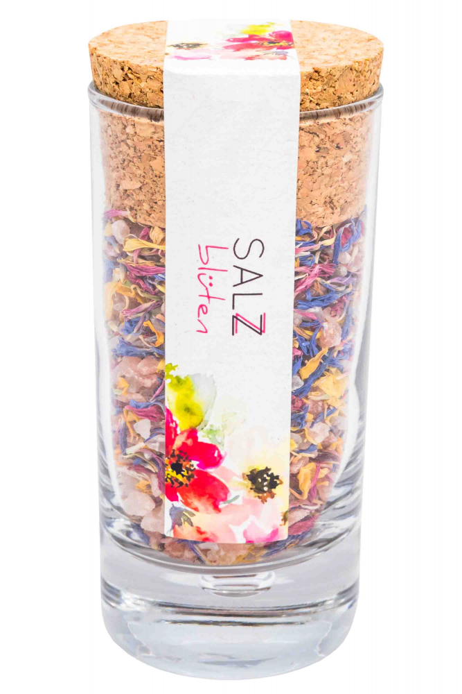 Blüten Salz im Glas